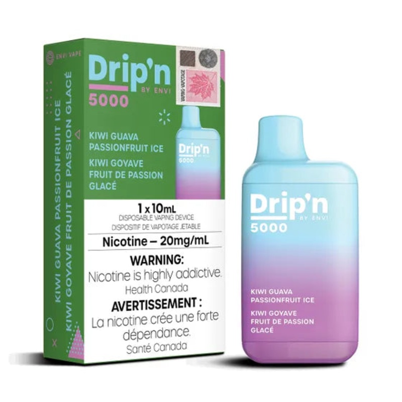 Drip’n by Envi 5000 Disposable – Kiwi Guava Passionfruit Ice 20MG