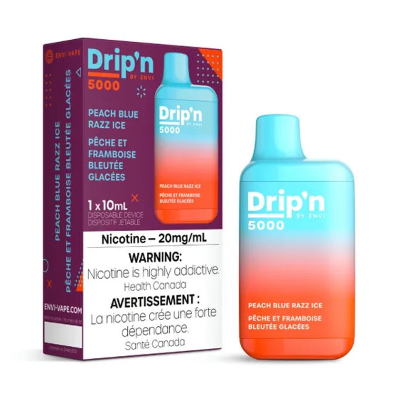 Drip’n by Envi 5000 Disposable – Peach Blue Razz Ice 20MG