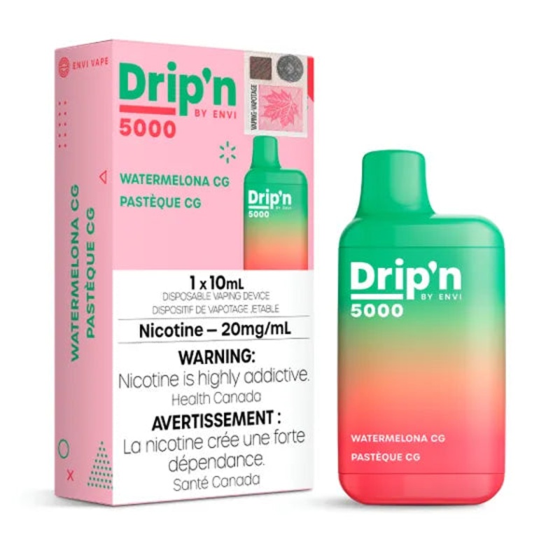 Drip’n by Envi 5000 Disposable – Watermelona CG 20MG