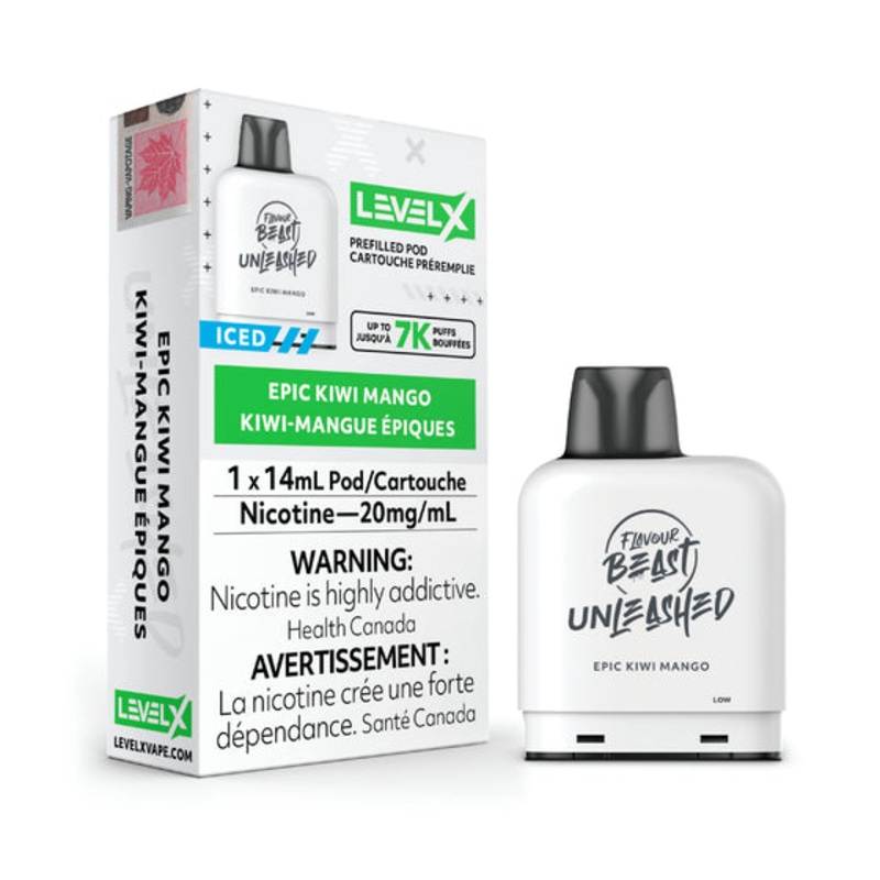 Level X Flavour Beast Unleashed Pod 14mL – Epic Kiwi Mango