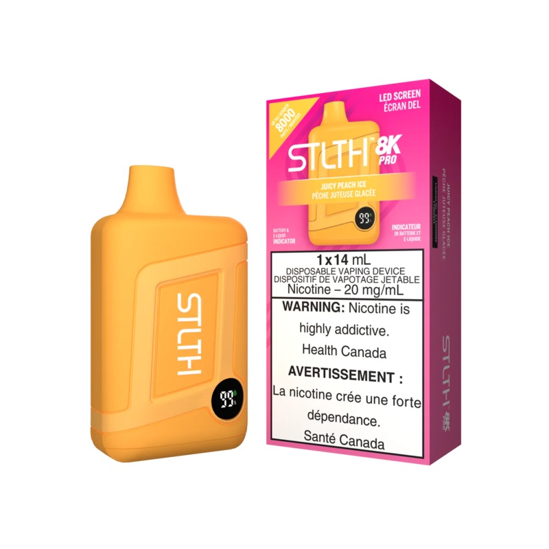 STLTH BOX 8K PRO DISPOSABLE – JUICY PEACH ICE (Ontario)