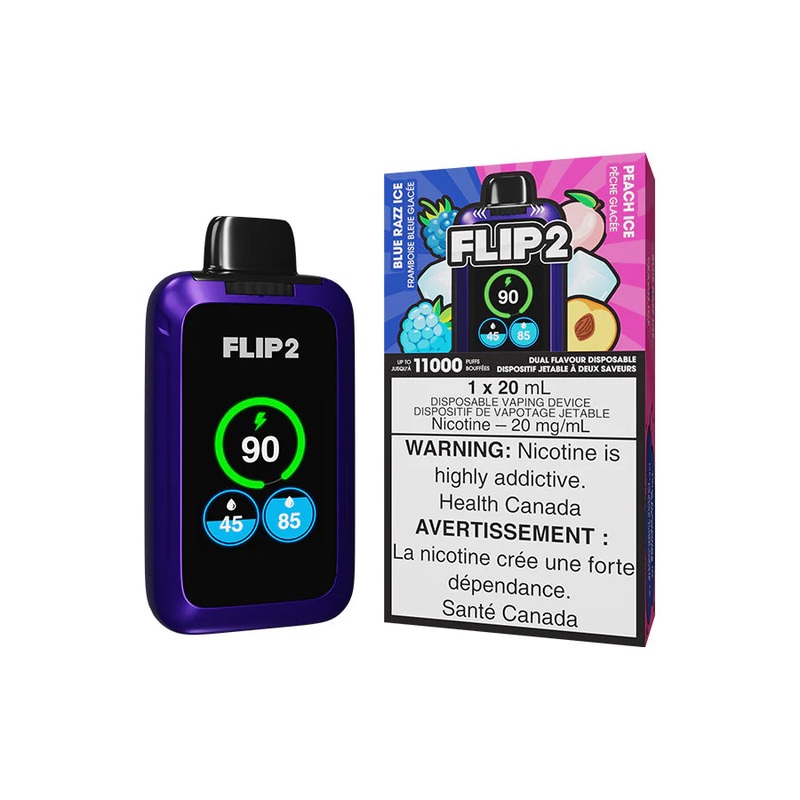 FLIP 2 DISPOSABLE – BLUE RAZZ ICE AND PEACH ICE