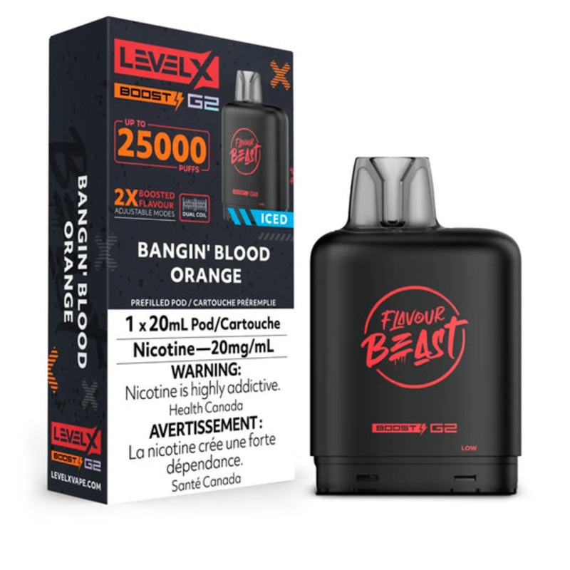 Level X Boost Pod 20ml – Flavour Beast – Bangin’ Blood Orange Iced
