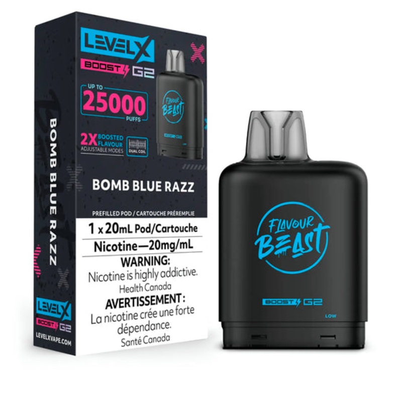 Level X Boost Pod 20ml – Flavour Beast – Bomb Blue Razz