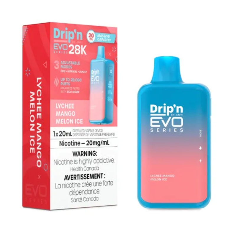 Drip’n by Envi EVO Series 28k Disposable – Lychee Mango Melon lce