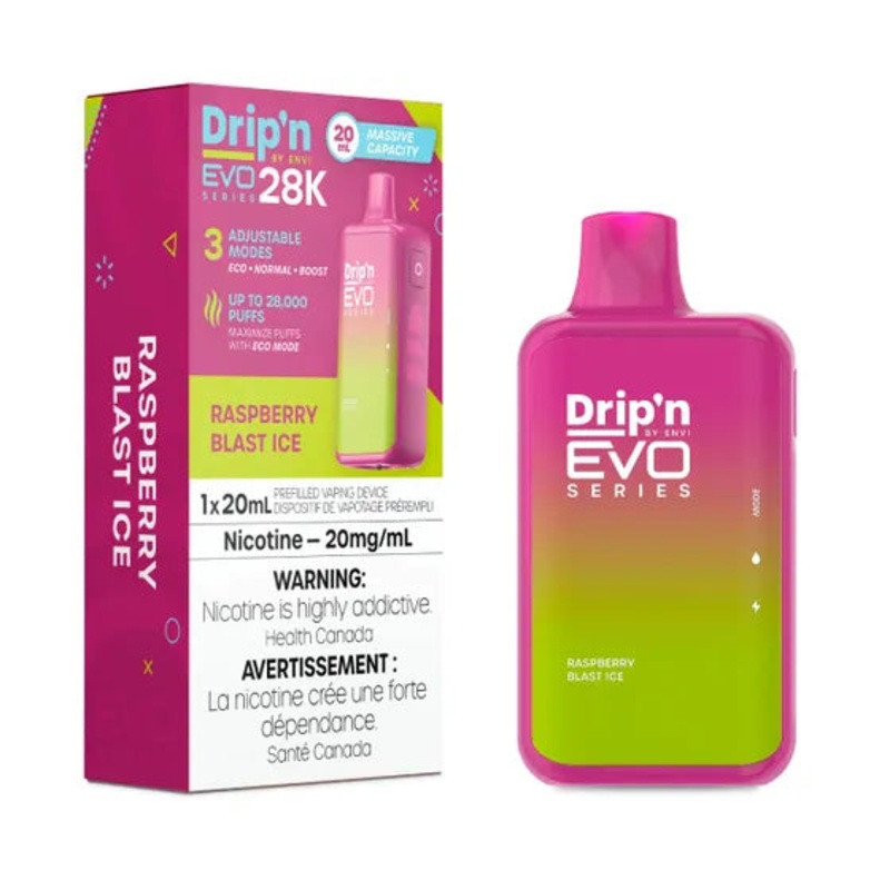 Drip’n by Envi EVO Series 28k Disposable – Raspberry Blast lce
