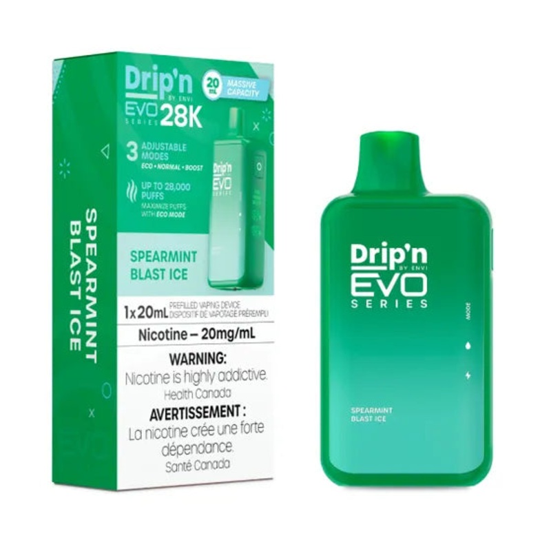 Drip’n by Envi EVO Series 28k Disposable – Spearmint Blast lce
