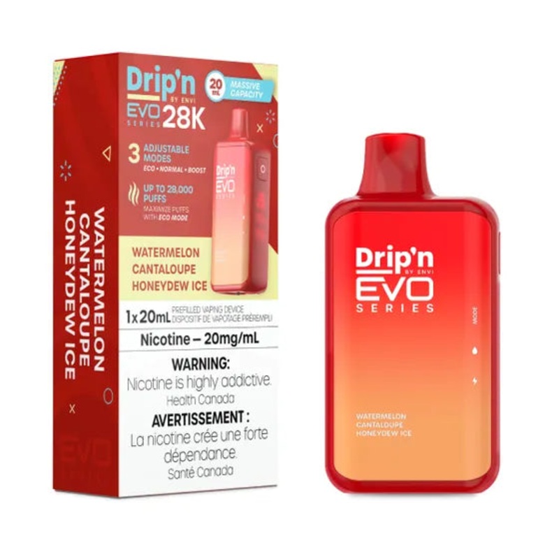 Drip’n by Envi EVO Series 28k Disposable – Watermelon Cantaloupe Honeydew lce