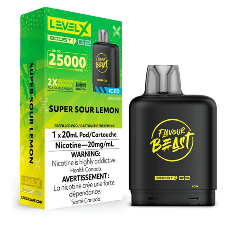 Level X Boost Pod 20ml – Flavour Beast – Super Sour Lemon Iced