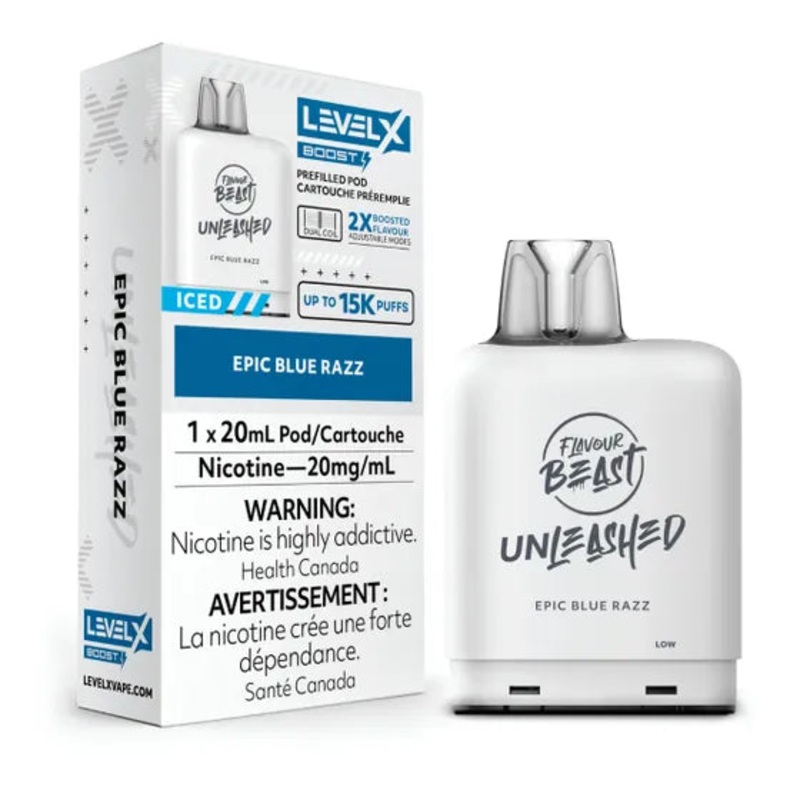 Level X Boost Pod 20ml – Unleashed – Epic Blue Razz