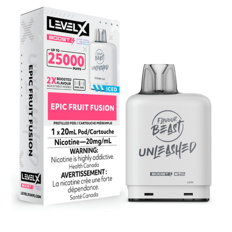 Level X Boost Pod 20ml – Unleashed – Epic Fruit Bomb