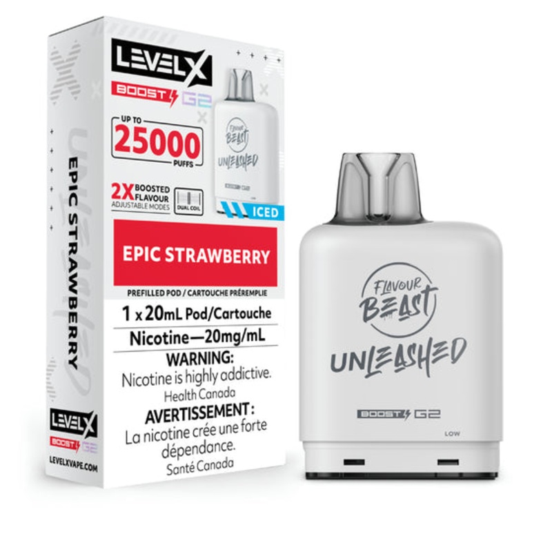 Level X Boost Pod 20ml – Unleashed – Epic Strawberry