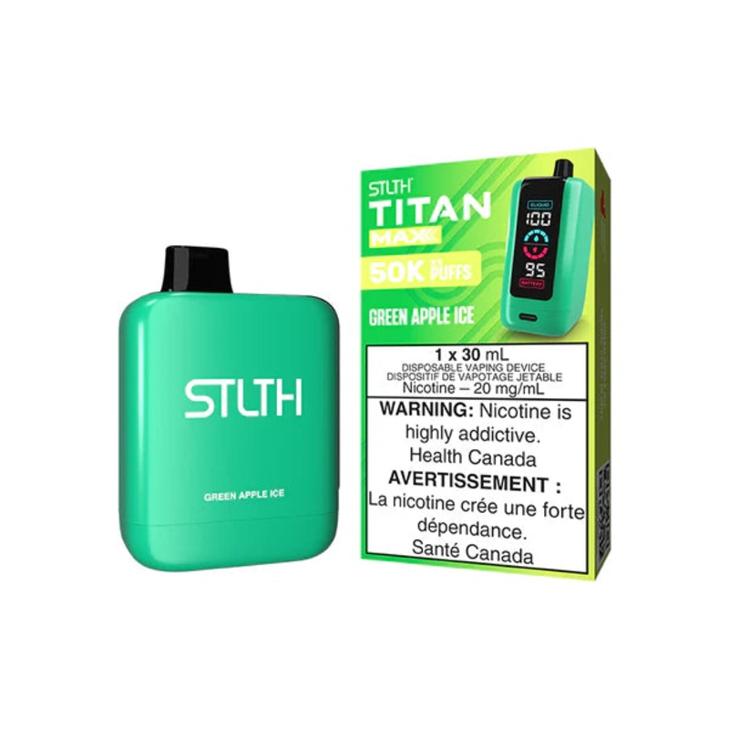 STLTH TITAN MAX DISPOSABLE – GREEN APPLE ICE