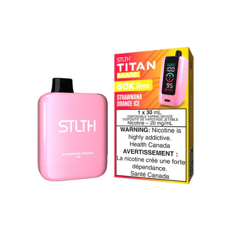 STLTH TITAN MAX DISPOSABLE – STRAWNANA ORANGE ICE