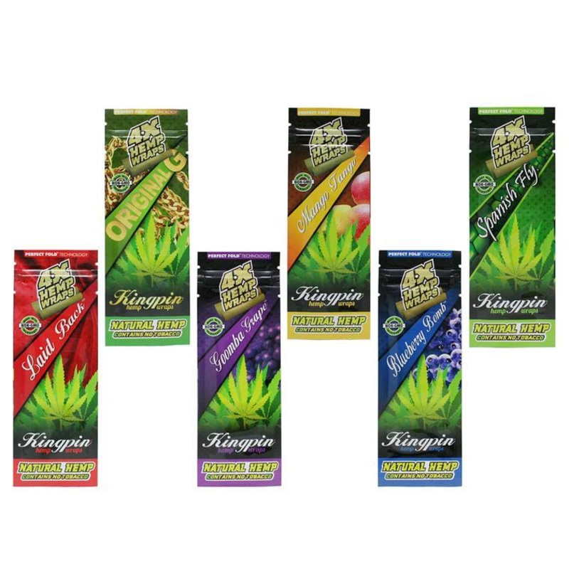 Kingpin Hemp Wraps 4x, Pack/4|Mango