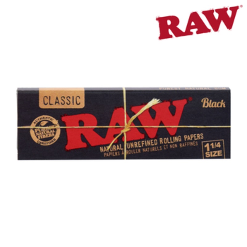 Raw – Black 1 1/4 Papers – 50/pk