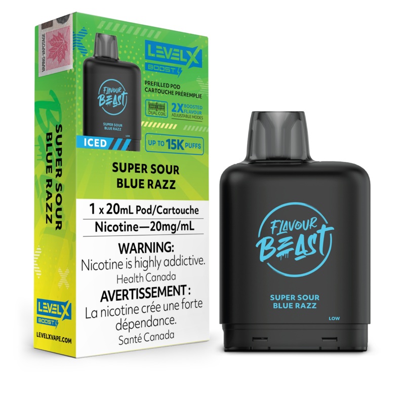 Level X Boost – Super Sour Blue Razz Iced [FED]