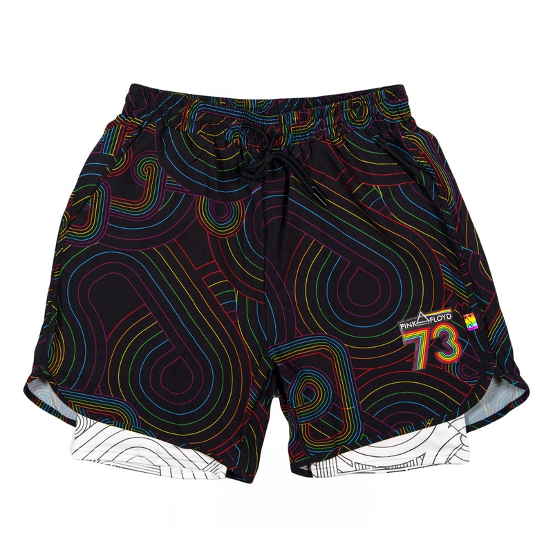 Grassroots – Pink Floyd DSOTM V2 Black Rainbow Athletic Liner Shorts