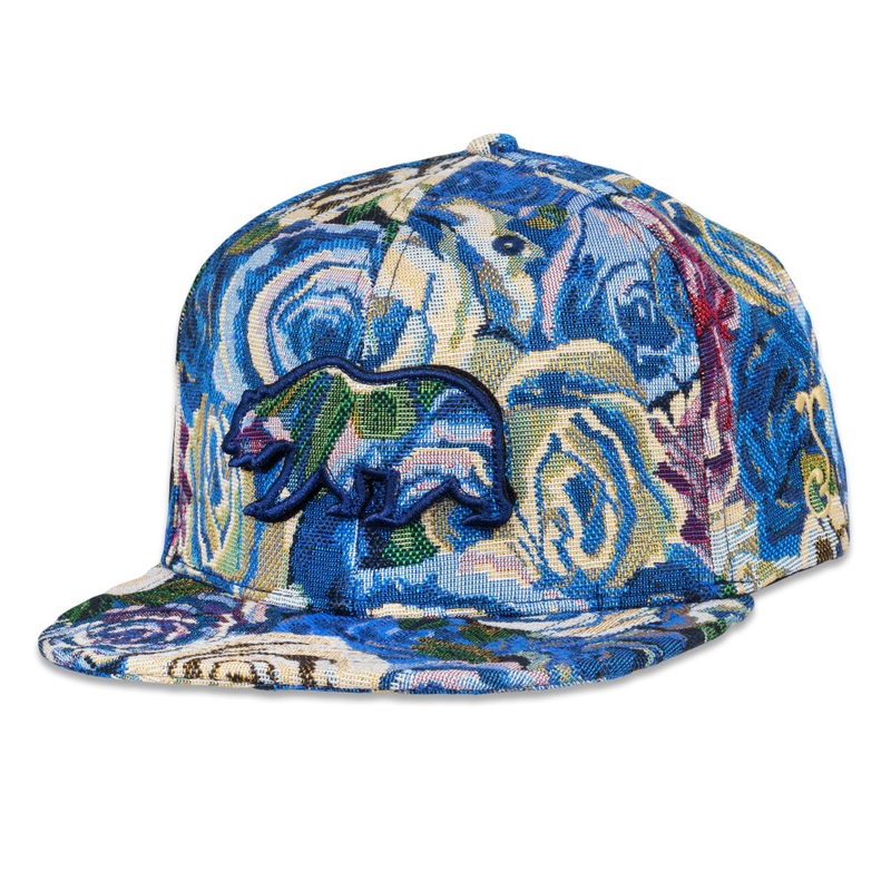 Grassroots – Removable Bear Blue Flowers Snapback Hat