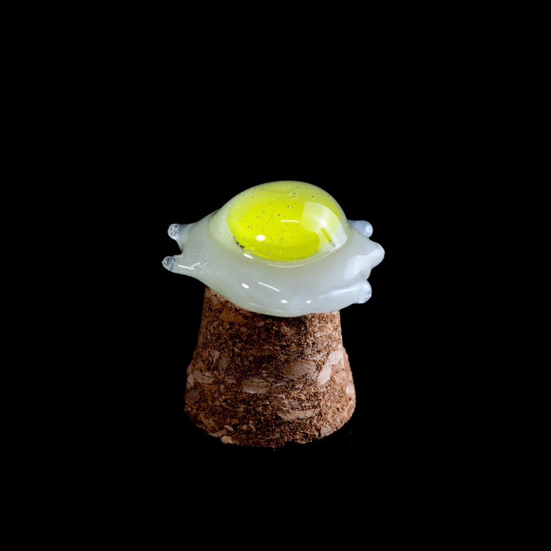 Locomotive Glass – Boro Hat Pin – Egg – 1